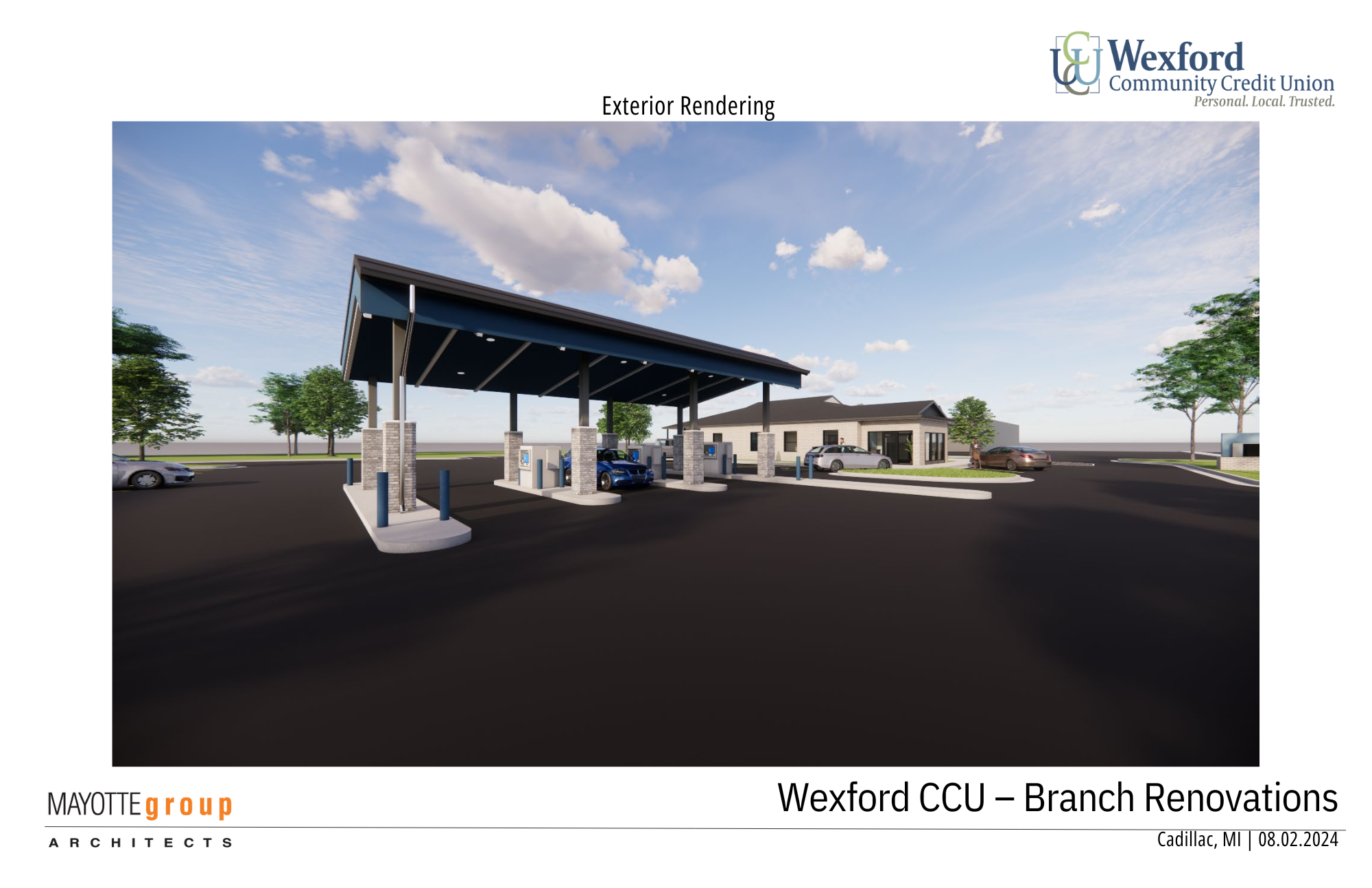 Rendering of new WCCU drive through structure.